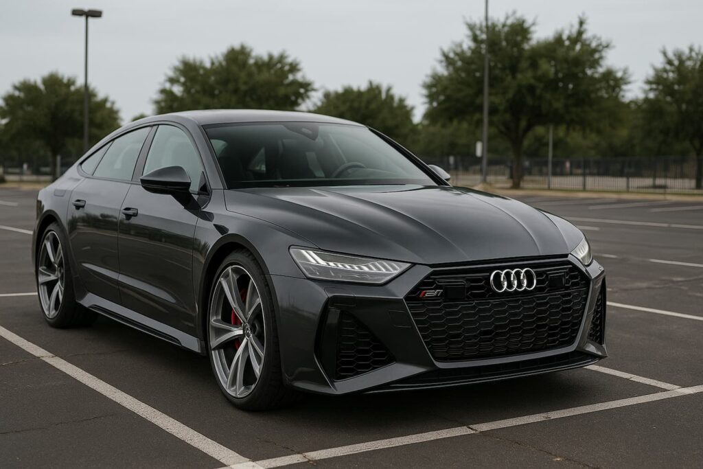 Audi RS7 with dark gray color ready for shipping car from germany to usa